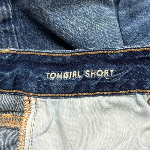 {AE American Eagle} "Tomgirl Short" Rolled Cuffed Hem Midi Mom Denim Jean Shorts - Picture 4 of 6